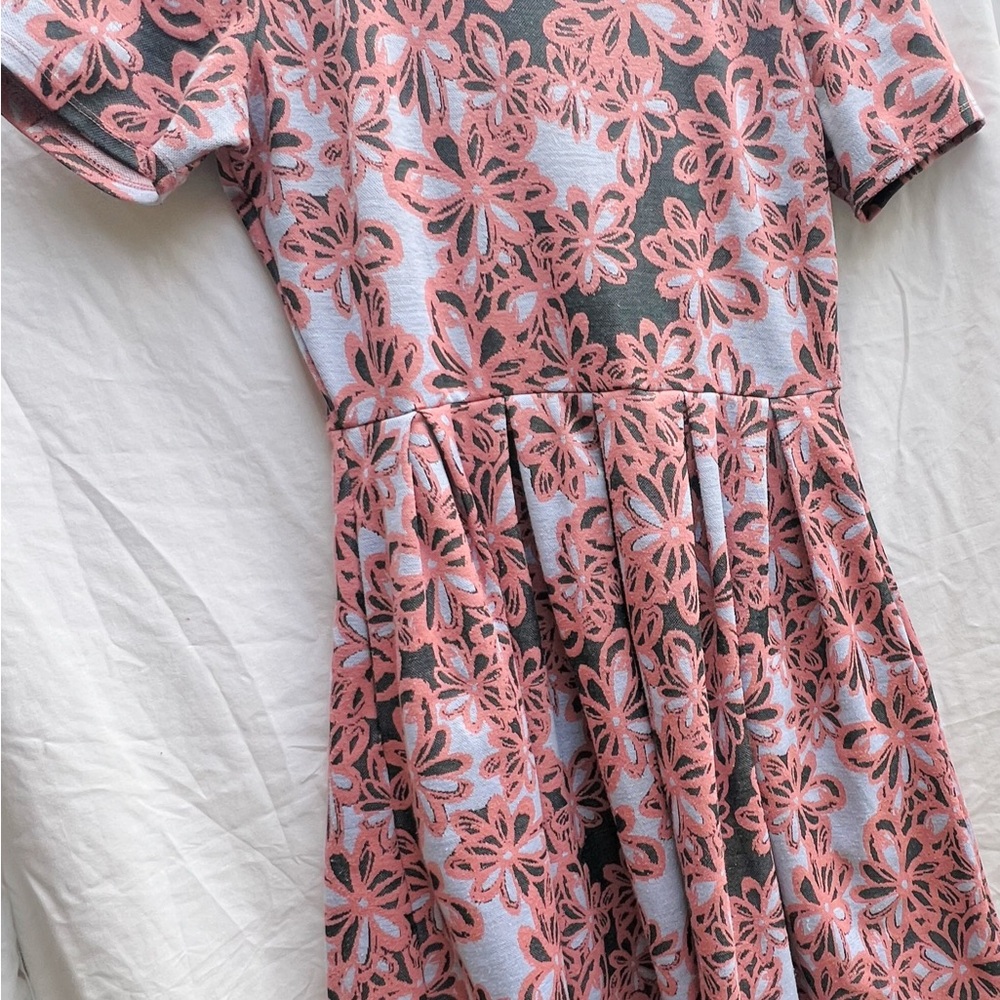 Floral Pink and Gray LulaRoe women’s dress